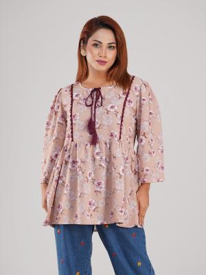 Short Top  Decorative Front Lace & Tassel Details